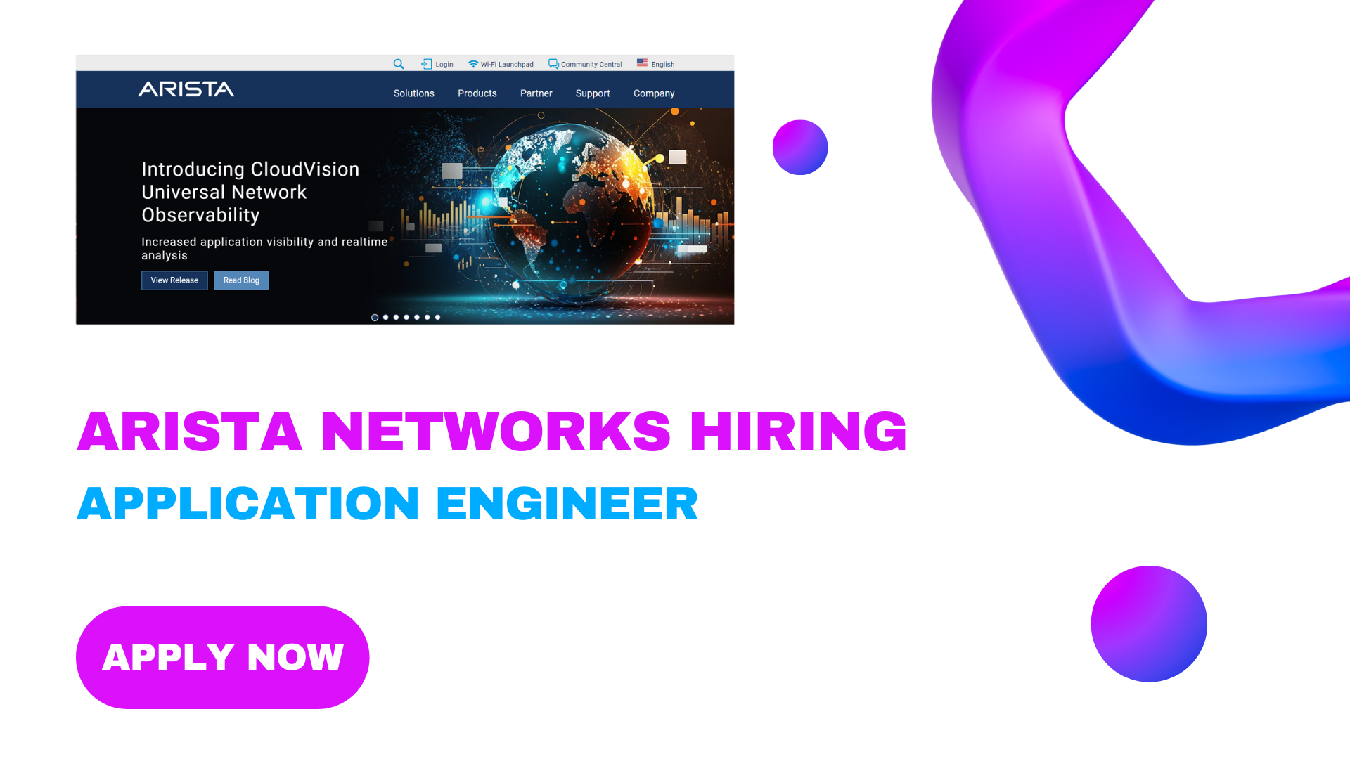 Arista Networks Hiring for Application Engineer | Fresher Job | 2024