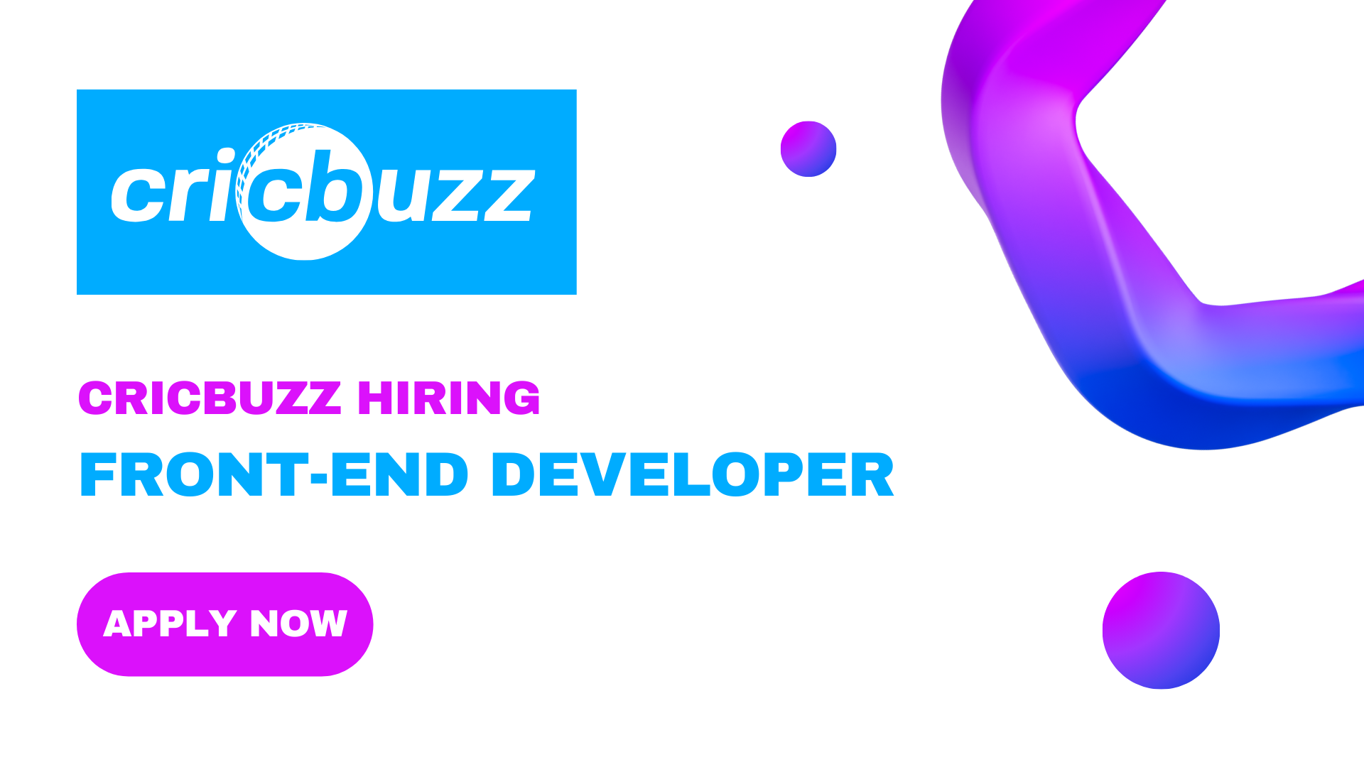 Cricbuzz Hiring Front-end Developer | 2024 | Apply Now