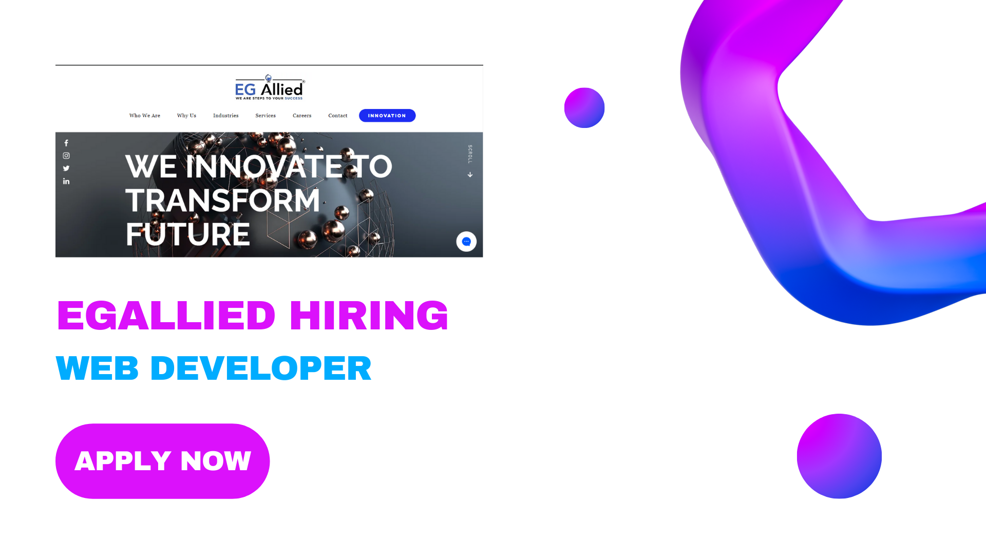 Egallied Hiring for Web Developer