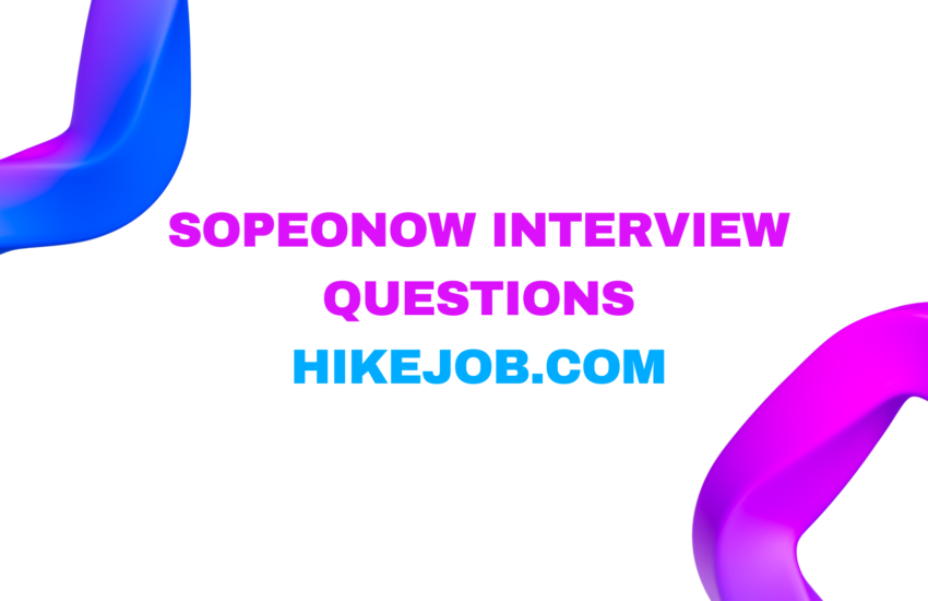 Sopeonow interview questions for freshers - 2024